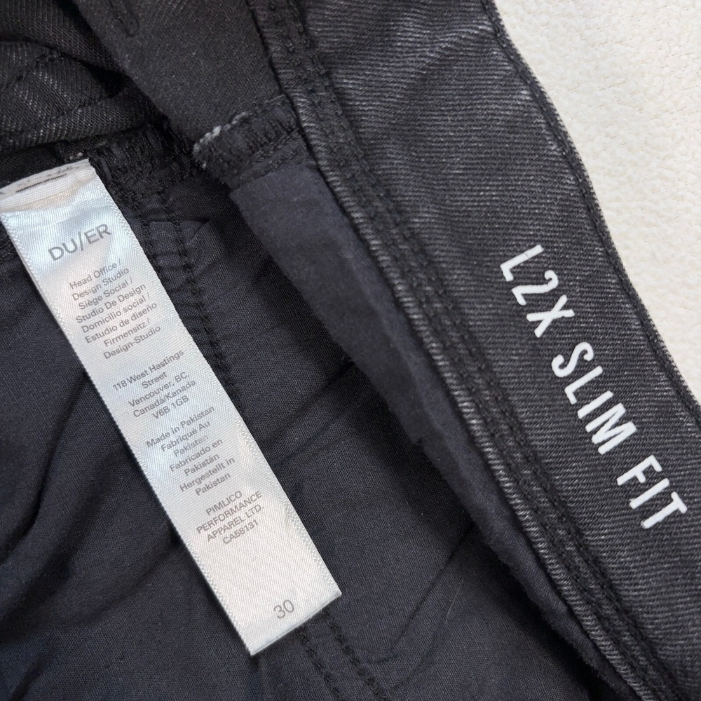 DU/ER L2X Shorts Men's 30x12 Faded Black Slim Fit Stretch Denim MLS9D003‎ - Picture 15 of 16